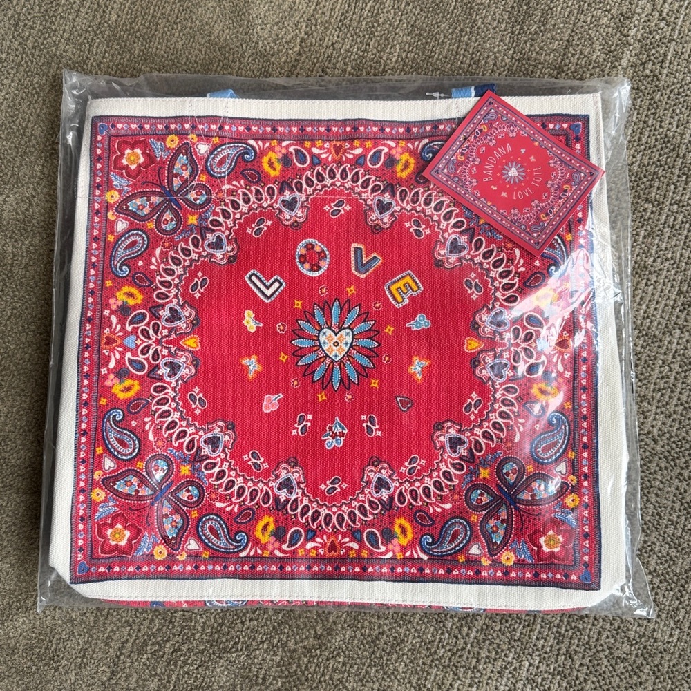 ❣️NWT - Brighton “Bandana Love Tote” Red and Blue Women's Tote Bag / 2026 Design - Picture 6 of 12